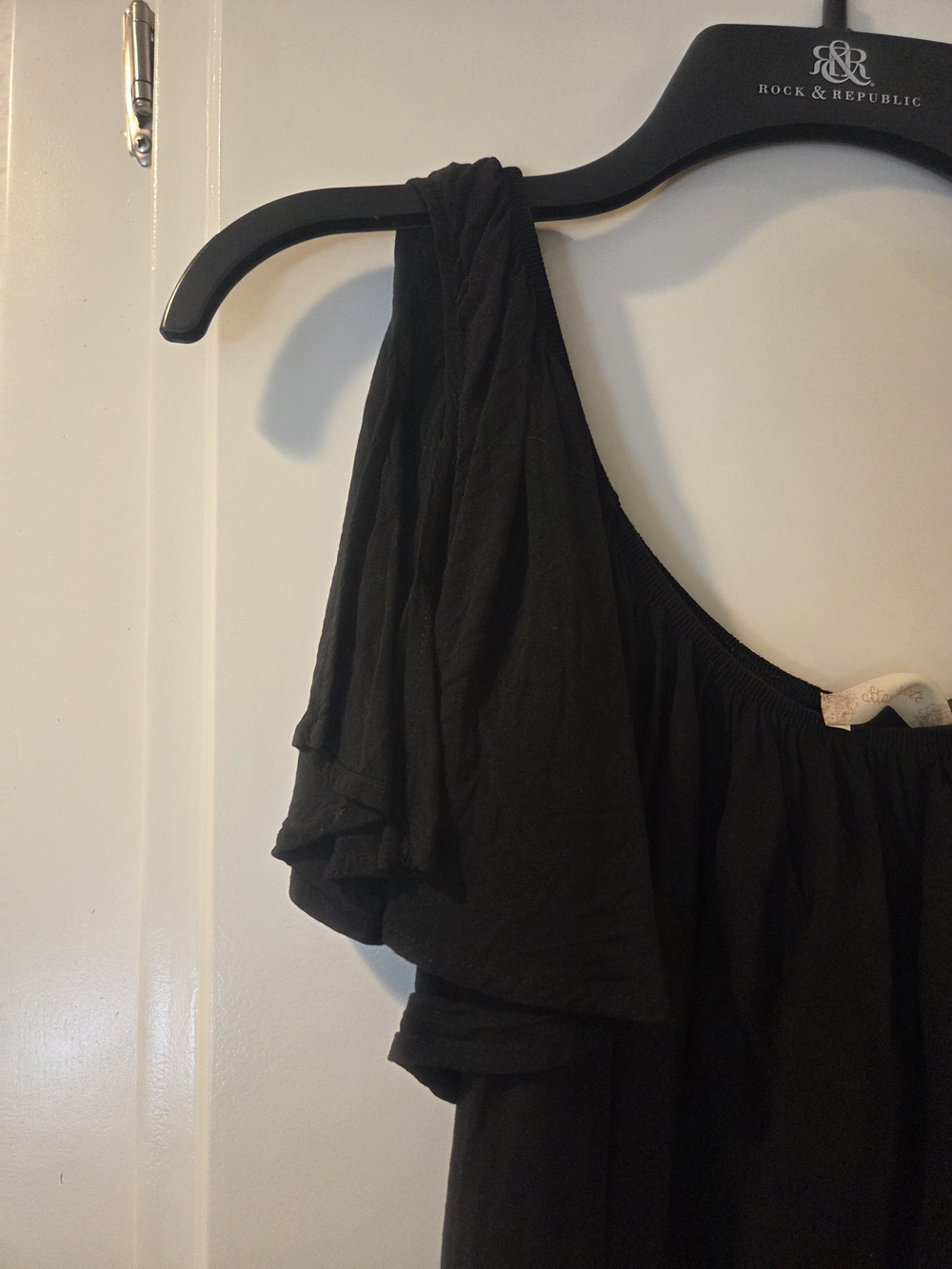 Altar'd State Black Off-Shoulder Ruffle Tunic - Picture 3 of 4